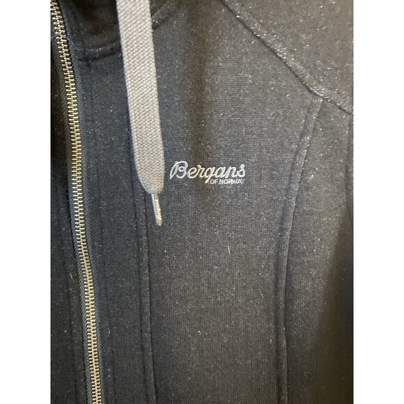 Bergans of Norway Myrull Lady Coat Black Wool Hooded Jacket Women's Large 1880 - Picture 3 of 16